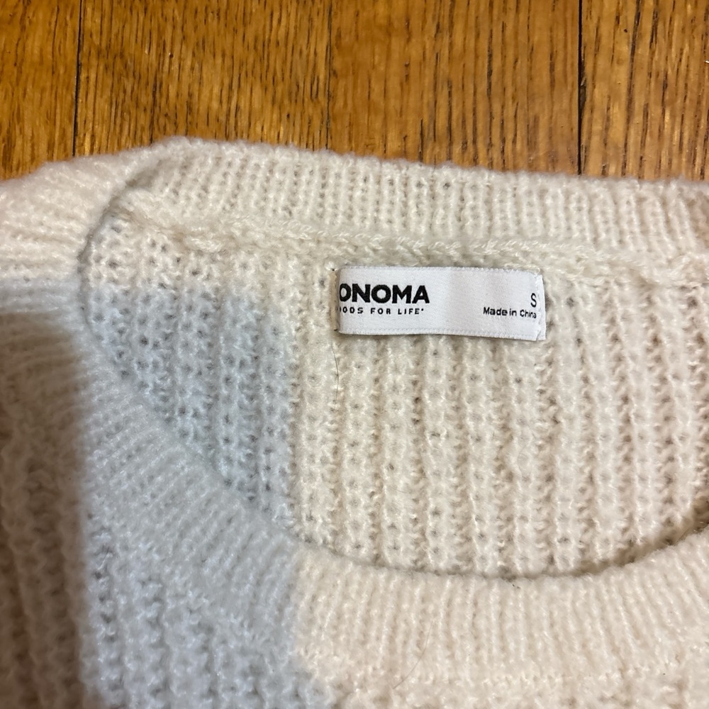Sonoma Cream Embroidered Floral Sweater - Picture 3 of 4